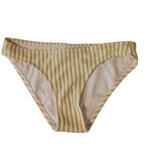 Xhilaration Bikini Bottom Womens Juniors XS Orange Green Striped Textured Cheeky